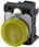 Indikatorlampe gul, linse, glat, med holder, LED modul med integreret LED 24 V AC/DC, fjeder 3SU1102-6AA30-3AA0 miniature