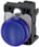 Indikatorlampe blå, linse, glat, med holder, LED modul med integreret LED 24 V AC/DC, fjeder 3SU1102-6AA50-3AA0 miniature