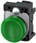 Indikatorlampe grøn, linse, glat, med holder, LED modul med integreret LED 24 V AC/DC, fjeder 3SU1102-6AA40-3AA0 miniature