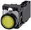 Lystrykknap gul, Trykknap, flad, med holder, 1 NO+1 NC, LED modul med integreret LED 110 V AC, skrue 3SU1103-0AB30-1FA0 miniature