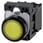Lystrykknap gul, Trykknap, flad, med holder, 1 NO, LED modul med integreret LED 110 V AC, skrue 3SU1103-0AB30-1BA0 miniature