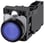 Lystrykknap blå, Trykknap, flad, med holder, 1 NO+1 NC, LED modul med integreret LED 110 V AC, skrue 3SU1103-0AB50-1FA0 miniature