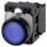 Lystrykknap blå, Trykknap, flad, med holder, 1 NO, LED modul med integreret LED 110 V AC, skrue 3SU1103-0AB50-1BA0 miniature