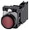 Lystrykknap rød, Trykknap, flad, med holder, 1 NO+1 NC, LED modul med integreret LED 230 V AC, fjeder 3SU1106-0AB20-3FA0 miniature