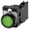 Lystrykknap grøn, Trykknap, flad, med holder, 1 NO+1 NC, LED modul med integreret LED 230 V AC, fjeder 3SU1106-0AB40-3FA0 miniature