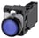 Lystrykknap blå, Trykknap, flad, med holder, 1 NO+1 NC, LED modul med integreret LED 230 V AC, skrue 3SU1106-0AB50-1FA0 miniature