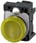 Indikatorlampe gul, linse, glat, med holder, LED modul med integreret LED 230 V AC, fjeder 3SU1106-6AA30-3AA0 miniature