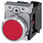 Trykknap, 22 mm, rund, metal, skinnede, rød, Trykknap, flad, med holder, 1 NC, fjeder 3SU1150-0AB20-3CA0 miniature