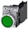 Lystrykknap, grøn, Trykknap, flad, med holder, 1 NO+1 NC, LED modul med integreret LED 24 V AC/DC, fjeder 3SU1152-0AB40-3FA0 miniature