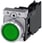 Lystrykknap, grøn, Trykknap, flad, med holder, 1 NO+1 NC, LED modul med integreret LED 24 V AC/DC, fjeder 3SU1152-0AB40-3FA0 miniature