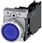 Lystrykknap, blå, Trykknap, flad, med holder, 1 NO+1 NC, LED modul med integreret LED 24 V AC/DC, fjeder 3SU1152-0AB50-3FA0 miniature