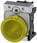Indikatorlampe, gul, linse, glat, med holder, LED modul med integreret LED 24 V AC/DC, skrue 3SU1152-6AA30-1AA0 miniature