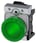 Indikatorlampe, grøn, linse, glat, med holder, LED modul med integreret LED 24 V AC/DC, fjeder 3SU1152-6AA40-3AA0 miniature