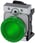 Indikatorlampe, grøn, linse, glat, med holder, LED modul med integreret LED 24 V AC/DC, fjeder 3SU1152-6AA40-3AA0 miniature