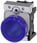 Indikatorlampe, blå, linse, glat, med holder, LED modul med integreret LED 24 V AC/DC, skrue 3SU1152-6AA50-1AA0 miniature