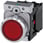 Lystrykknap, rød, Trykknap, flad, med holder, 1 NC, LED modul med integreret LED 110 V AC, skrue 3SU1153-0AB20-1CA0 miniature