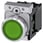 Lystrykknap, grøn, Trykknap, flad, med holder, 1 NO, LED modul med integreret LED 110 V AC, skrue 3SU1153-0AB40-1BA0 miniature