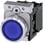 Lystrykknap, blå, Trykknap, flad, med holder, 1 NO, LED modul med integreret LED 110 V AC, skrue 3SU1153-0AB50-1BA0 miniature