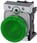 Indikatorlampe, grøn, linse, glat, med holder, LED modul med integreret LED 110 V AC, skrue 3SU1153-6AA40-1AA0 miniature