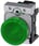 Indikatorlampe, grøn, linse, glat, med holder, LED modul med integreret LED 110 V AC, fjeder 3SU1153-6AA40-3AA0 miniature