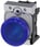 Indikatorlampe, blå, linse, glat, med holder, LED modul med integreret LED 110 V AC, skrue 3SU1153-6AA50-1AA0 miniature