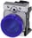 Indikatorlampe, blå, linse, glat, med holder, LED modul med integreret LED 110 V AC, fjeder 3SU1153-6AA50-3AA0 miniature
