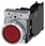 Lystrykknap, rød, Trykknap, flad, med holder, 1 NO+1 NC, LED modul med integreret LED 230 V AC, fjeder 3SU1156-0AB20-3FA0 miniature