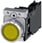 Lystrykknap, gul, Trykknap, flad, med holder, 1 NO+1 NC, LED modul med integreret LED 230 V AC, fjeder 3SU1156-0AB30-3FA0 miniature