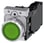 Lystrykknap, grøn, Trykknap, flad, med holder, 1 NO+1 NC, LED modul med integreret LED 230 V AC, skrue 3SU1156-0AB40-1FA0 miniature