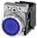 Lystrykknap, blå, Trykknap, flad, med holder, 1 NO, LED modul med integreret LED 230 V AC, fjeder 3SU1156-0AB50-3BA0 miniature