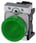 Indikatorlampe, grøn, linse, glat, med holder, LED modul med integreret LED 230 V AC, fjeder 3SU1156-6AA40-3AA0 miniature