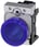 Indikatorlampe, blå, linse, glat, med holder, LED modul med integreret LED 230 V AC, fjeder 3SU1156-6AA50-3AA0 miniature