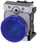 Indikatorlampe, blå, linse, glat, med holder, LED modul med integreret LED 230 V AC, skrue 3SU1156-6AA50-1AA0 miniature
