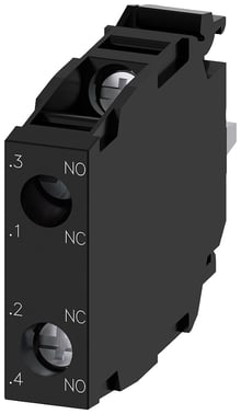 Kontaktmodul med 2 kontaktelementer, 1 NO+1 NC, forgyldte kontakter, skrue, for frontplade 3SU1400-1AA10-1QA0