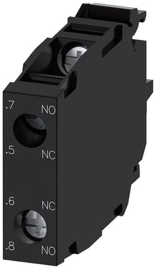 Kontaktmodul med 2 kontaktelementer, 1 NO førende + 1 NC forsinket, skrue, for frontplade , 3SU1400-1AA10-1RA0 3SU1400-1AA10-1RA0