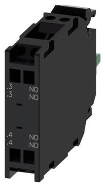 Kontaktmodul med 2 kontaktelementer, 2 NO, fjeder, for frontplade 3SU1400-1AA10-3DA0