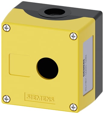 Kapsling  rund, plastik, Hus top del gul, 1 kontrol punkt plastik, forsænket for label, uden udstyr 3SU1801-0AA00-0AB2