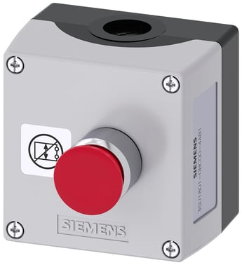 Kapsling  1 kontrol punkt, A = push-pull aktuator rød, metal, 30 mm, 1 NC, fjeder, bund motage, support, tilpasset label, 1xM20 3SU1801-0BC00-4AB1