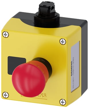 AS-Interface Kapsling  plastik,  1 kontrol punkt plastik, forsænket for label Trykknap rød, 40 mm 3SU1801-0NB10-4HB2