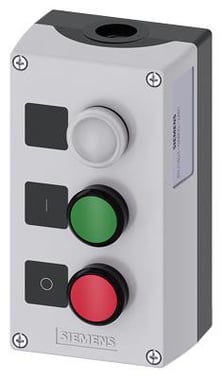 Kapsling  3 kontrol punkter plastik, C=indikator lys klar, Label LED 24 V, skrue 3SU1803-0AB00-2AB1