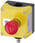 Kapsling metal, Hus top del gul, 1 kontrol punkt metal Trykknap rød, 40 mm, dreje for frigivelse, 2 NC, fjeder 3SU1851-0NH00-4NB2 miniature