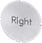 Inskription plade for lystrykknap, rund, hvid med sort font, inskription: højre 3SU1900-0AB71-0DQ0 miniature