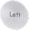 Inskription plade for lystrykknap, rund, hvid med sort font, inskription: venstre 3SU1900-0AB71-0DR0 miniature