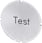 Inskription plade for lystrykknap, rund, hvid med sort font, inskription: test 3SU1900-0AB71-0DV0 miniature