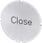 Inskription plade for lystrykknap, rund, hvid med sort font, inskription: Close 3SU1900-0AB71-0DX0 miniature