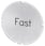 Inskription plade for lystrykknap, rund, hvid med sort font, inskription: Running 3SU1900-0AB71-0EB0 miniature