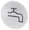 Inskription plade for lystrykknap, rund, hvid med sort font, grafisk symbol: water tap 3SU1900-0AB71-0RC0 miniature