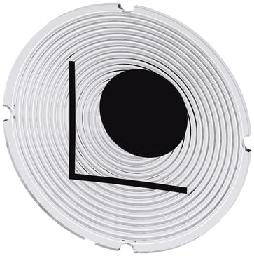 Inskription plade for lystrykknap, rund, hvid med sort font, grafisk symbol: set up 3SU1900-0AB71-0RM0