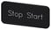 Mærkningsplade til label holder, label str.12.5x27mm, sort label, hvid font, inskription: Stop Start 3SU1900-0AC16-0DC0 miniature