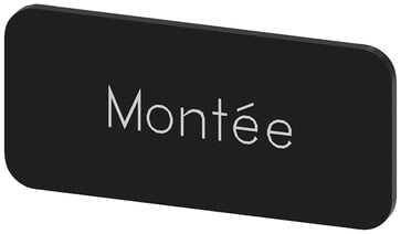 Mærkningsplade til label holder, label str.12.5x27mm, sort label, hvid font, inskription: Montee 3SU1900-0AC16-0GC0